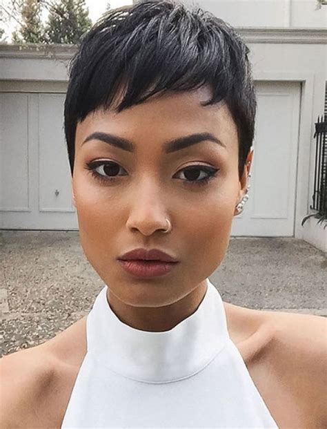 black hair pixie cut hairstyles